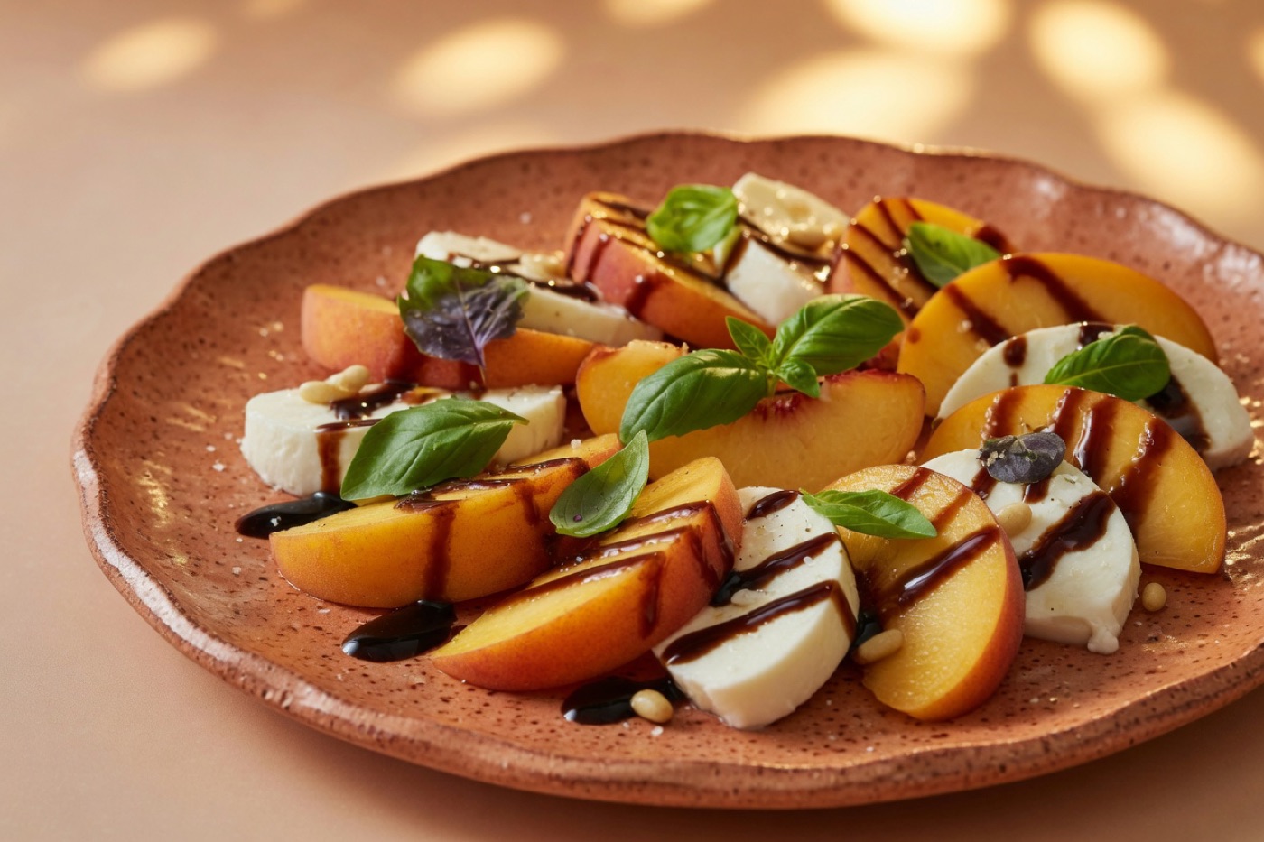 Peach caprese